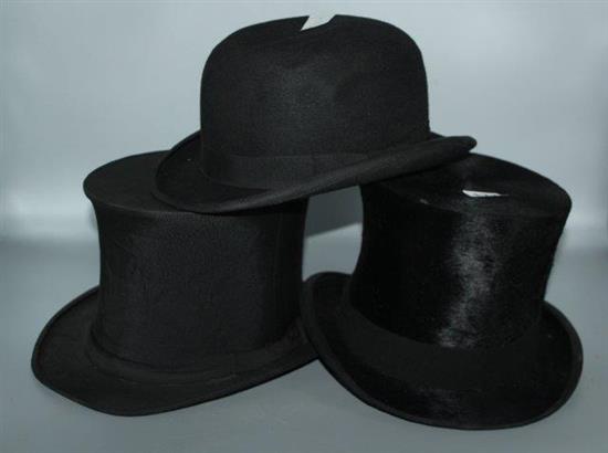 2 top hats and a bowler